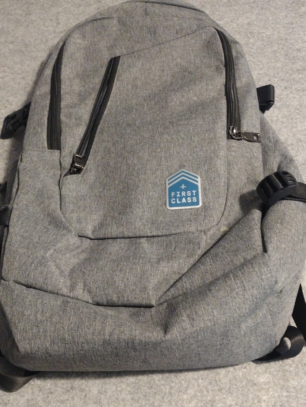 First Class Gray Men's Backpack – Sleek Everyday Travel Bag
